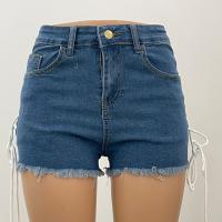 Denim Shorts Patchwork Solide bleu profond pièce