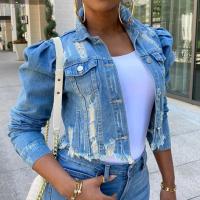 Denim Manteau femmes Effiloché Solide plus de couleurs pour le choix pièce