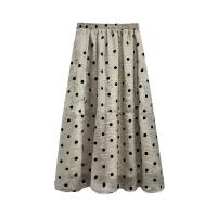 Polyester High Waist Skirt large hem design patchwork Solid : PC