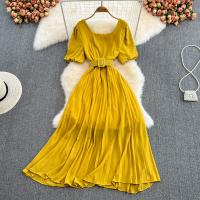 Chiffon Einteiliges Kleid, Solide, mehr Farben zur Auswahl, :,  Stück