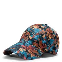 Cotton Baseball Cap sun protection & adjustable printed leaf pattern multi-colored : PC