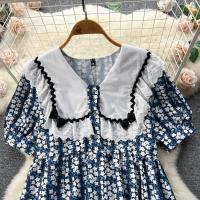 Tissu mixte Robe d’une seule pièce Imprimé Frissons Bleu pièce