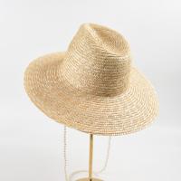 Paille Chapeau de paille de protection solaire Imprimé Solide pièce