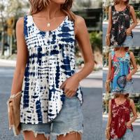 Polyester Women Sleeveless T-shirt & loose printed PC