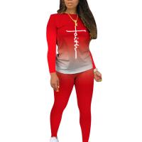 Polyester Ensemble occasionnel de femmes Pantalon long & T-shirt à manches longues Imprimé plus de couleurs pour le choix Ensemble