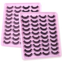 Chemische Faser Falsche Wimpern, Solide, Schwarz, 20Paar/Box,  Box