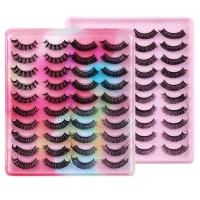 Chemische Faser Falsche Wimpern, Solide, Schwarz, 20Paare/Box,  Box