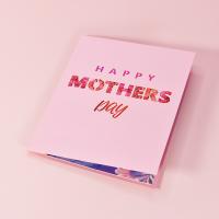 Paper 3D Manual Greeting Cards for gift giving floral pink PC