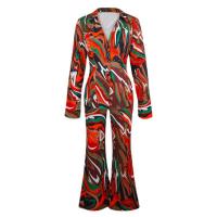 Polyester Slim & High Waist Long Jumpsuit printed PC