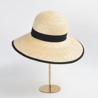 Paille Chapeau de paille de protection solaire Tisser Solide Abricot pièce