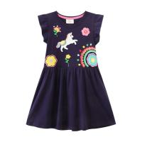 Cotton Slim Girl One-piece Dress purple PC