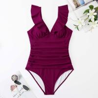 Polyamide One-piece Swimsuit deep V & backless Solid PC