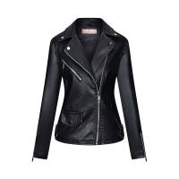 PU Leather Plus Size Motorcycle Jackets slimming patchwork Solid PC