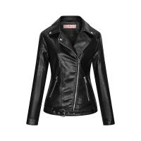 PU Leather Plus Size Motorcycle Jackets slimming patchwork Solid PC