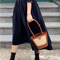 PU Leather Bucket Bag Shoulder Bag soft surface PC