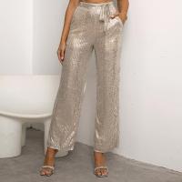 Polyester Pantalon long femme Paillettes Champagne pièce