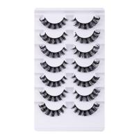 Chemische Faser Falsche Wimpern, Solide, Schwarz, 7Paar/Box,  Box