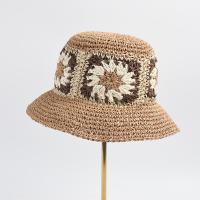 Straw Outdoor & Easy Matching Sun Protection Straw Hat perspire & breathable weave floral PC