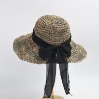 Paille Chapeau de paille de protection solaire Tisser Solide Noir pièce