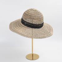 Paille Chapeau de paille de protection solaire Tisser Solide Noir pièce