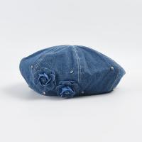 Denim Baretten ijzer-op Bloemen meer kleuren naar keuze stuk