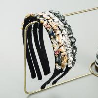 Glass Rhinestone & Polyester Gold silk Hair Band for women PC