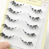 Künstliche Faser Falsche Wimpern, Schwarz,  Festgelegt