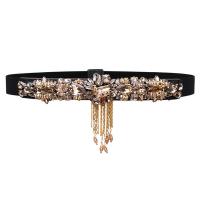 Zinc Alloy & Rhinestone & Nylon & Polyester Easy Matching Fashion Belt flexible plated Solid PC