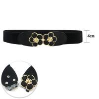 PU Leather & Zinc Alloy & Nylon & Polyester Easy Matching Fashion Belt flexible  & with rhinestone plated PC