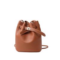 PU Leather Bucket Bag Crossbody Bag soft surface Lichee Grain PC