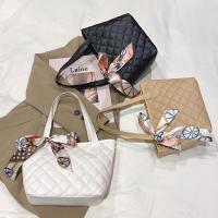 PU Leather with silk scarf Shoulder Bag soft surface PC