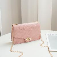 PU Leather Shoulder Bag with chain & soft surface crocodile grain PC