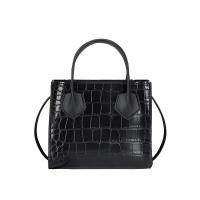 PU Leather Handbag soft surface & attached with hanging strap crocodile grain PC