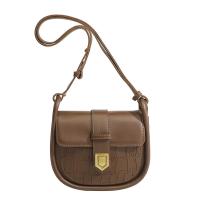 PU Cuir Crossbody Bag Solide Marron pièce