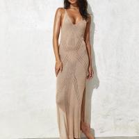 Polyester Slim Beach Dress deep V & side slit : PC