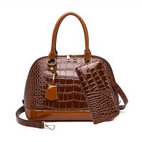 PU Leather With Coin Purse & Easy Matching Handbag large capacity & soft surface & attached with hanging strap crocodile grain PC