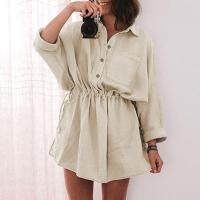 Cotton Shirt Dress & loose patchwork Solid PC