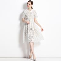 Gaze Robe d’une seule pièce crochet Floral Blanc pièce