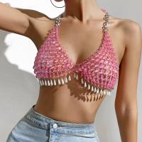 Métal & Acrylique & Perle en plastique Camisole Patchwork Solide Rose : pièce