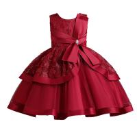 Polyester Soft & Ball Gown Girl One-piece Dress Cute embroider floral PC