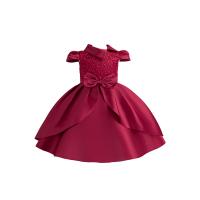 Polyester Soft & Ball Gown Girl One-piece Dress Cute bowknot pattern PC