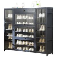 Moso Bamboe Schoenen Rack Organizer Lappendeken Solide Zwarte stuk