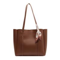 PU Leather Tote Bag Shoulder Bag large capacity & soft surface Solid PC