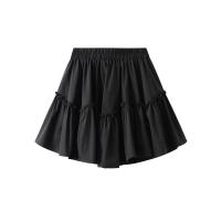 Polyester High Waist Skirt large hem design patchwork Solid : PC