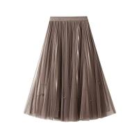 Polyester High Waist Skirt large hem design patchwork Solid : PC