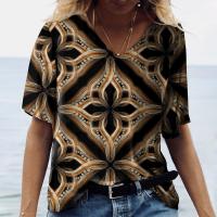 Polyester Women Short Sleeve T-Shirts & loose printed PC