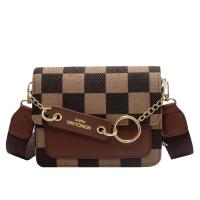 Cloth & PU Leather Easy Matching Shoulder Bag plaid PC