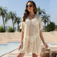 Polyester Swimming Cover Ups see through look & deep V & hollow : PC