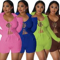 Polyester Frauen Casual Set, Dehnbar, Solide, mehr Farben zur Auswahl,  Festgelegt