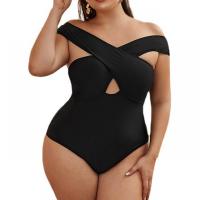 Spandex & Polyester Monokini Monokini effen geverfd Solide Zwarte stuk